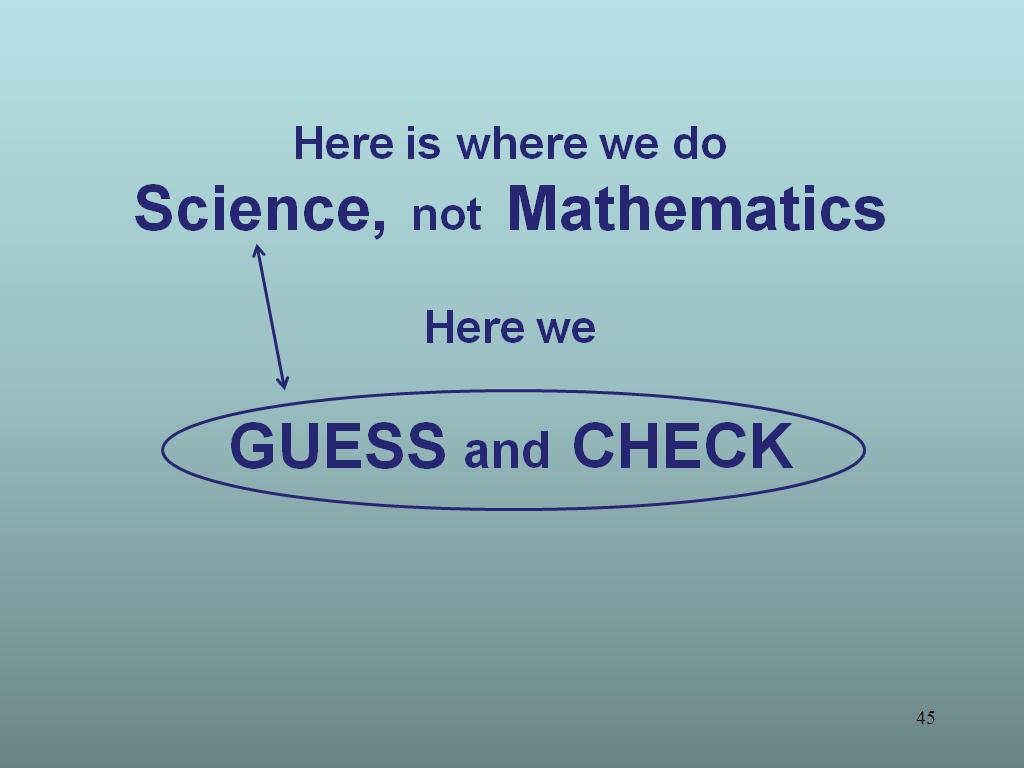 Science, not Mathematics