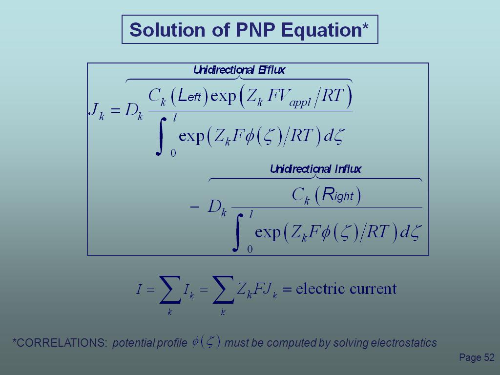 Solution of PNP Equation