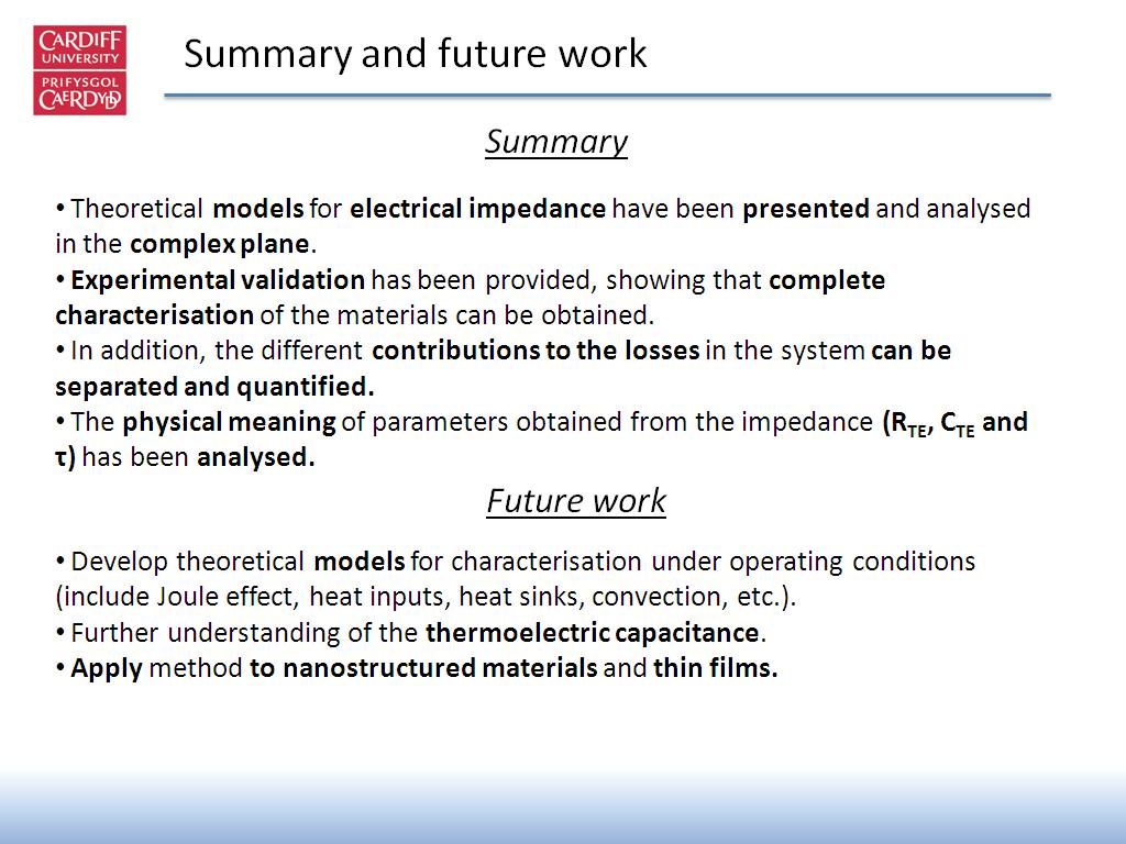 Summary and future work