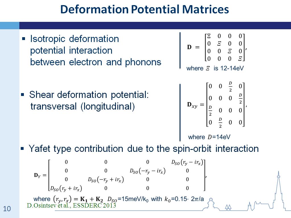 Deformation Potential Matrices