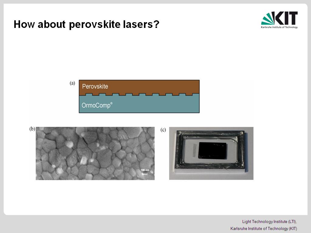 How about perovskite lasers?
