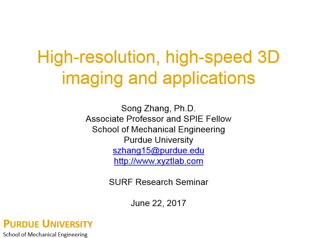 High-resolution, high-speed 3D imaging and applications