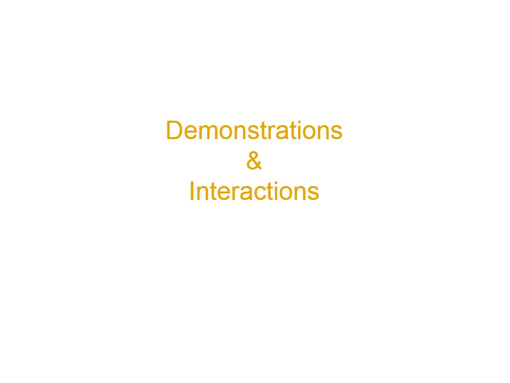 Demonstrations & Interactions
