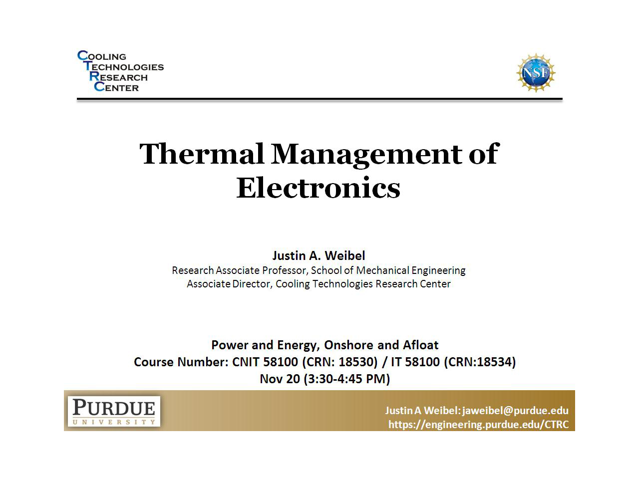 Thermal Management of Electronics