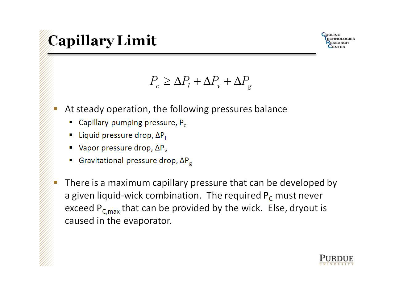 Capillary Limit