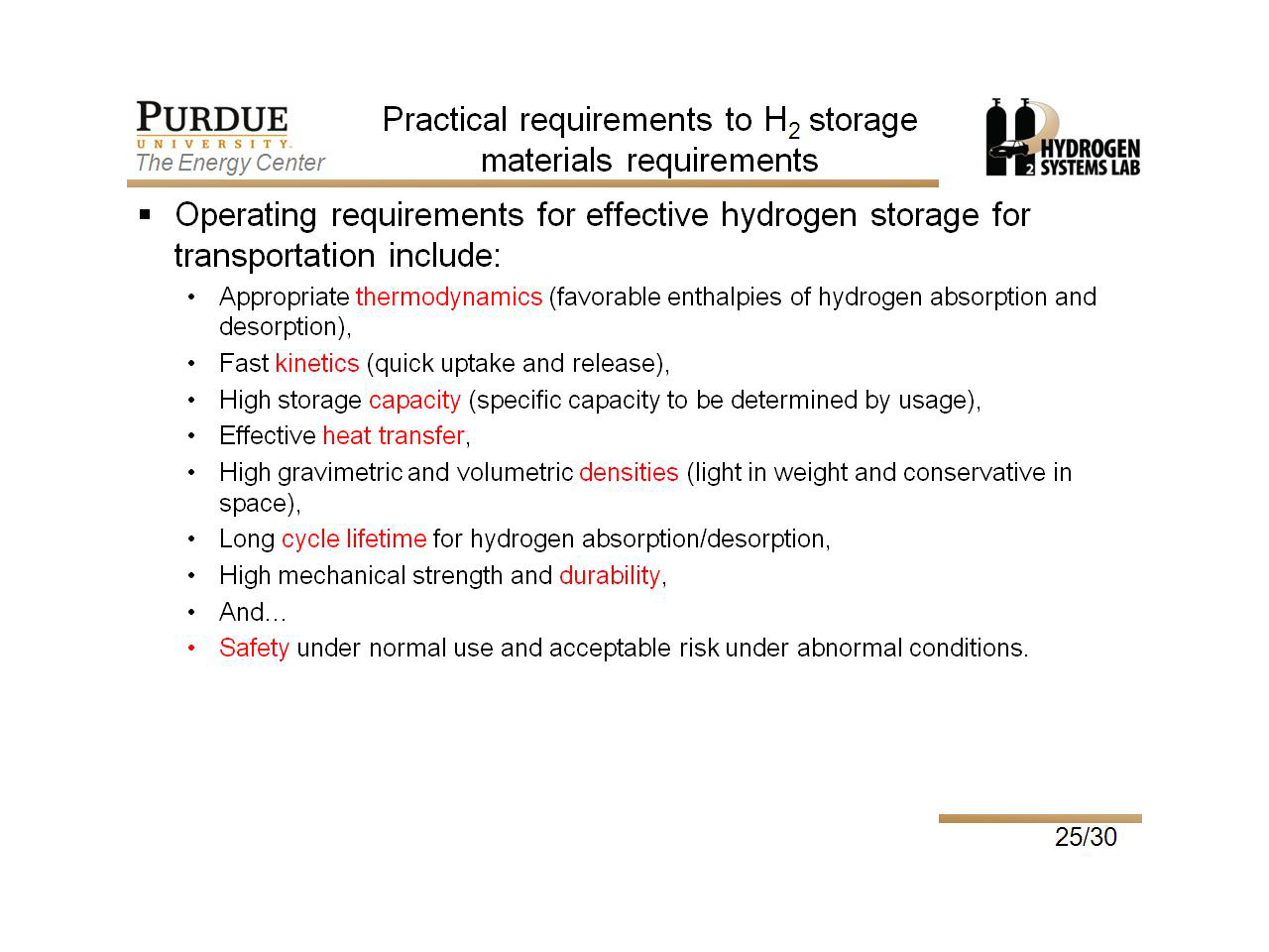 Practical requirements to H2 storage materials requirements