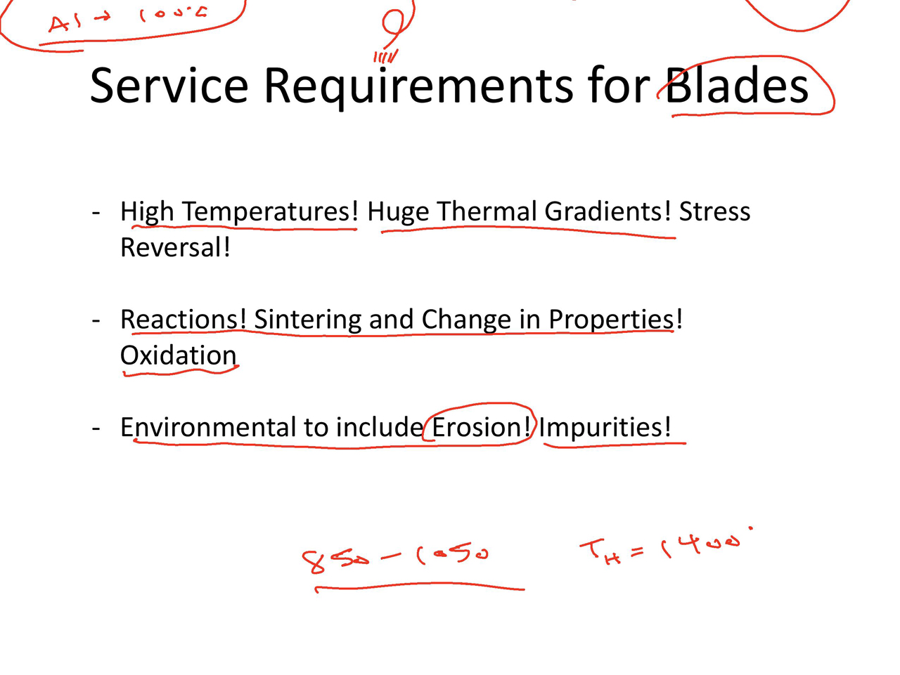 Service Requirements for Blades
