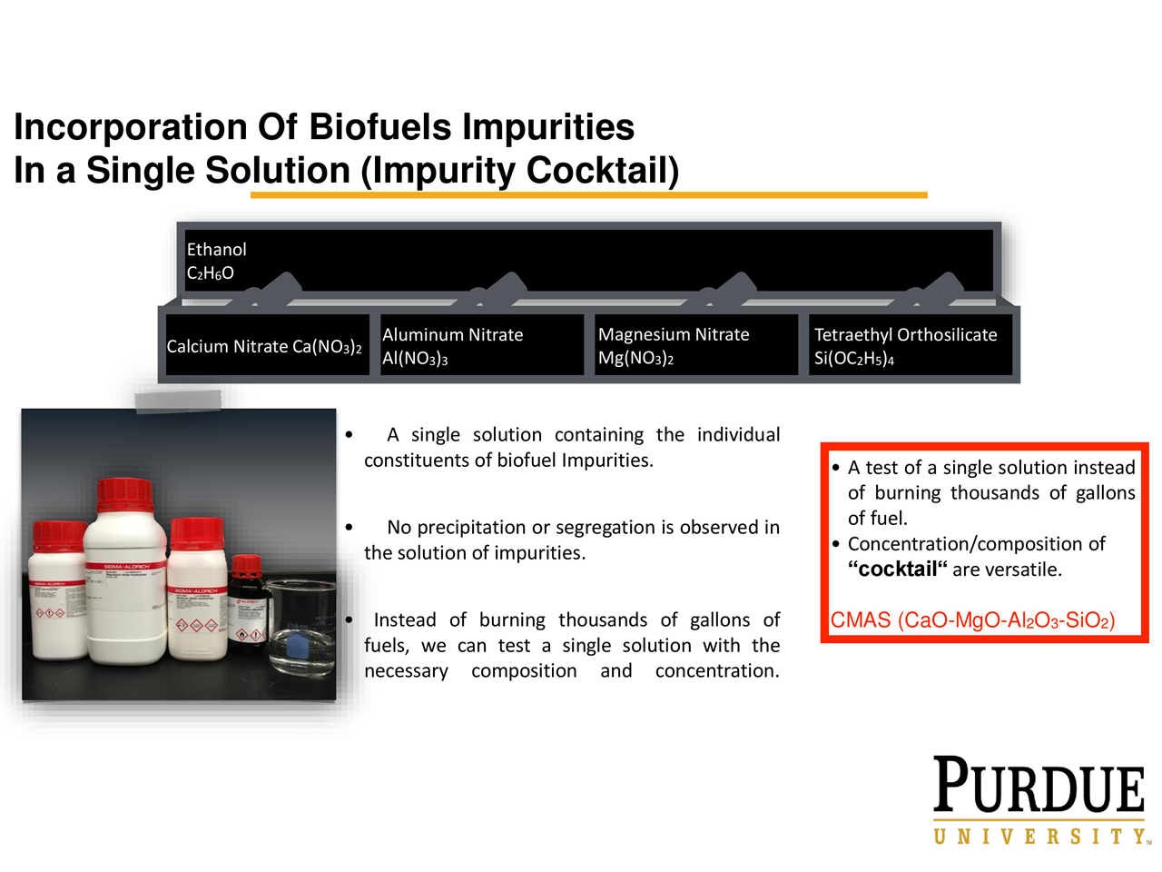 Incorporation Of Biofuels Impurities In a Single Solution (Impurity Cocktail) Ethanol C2H6O