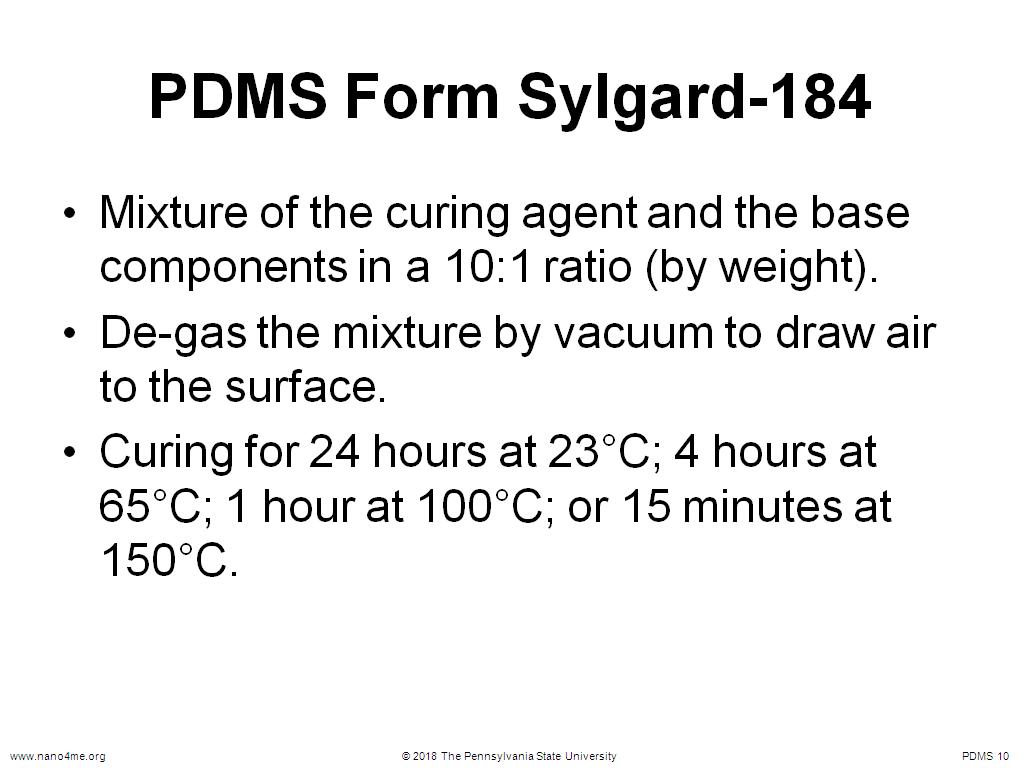 PDMS Form Sylgard-184