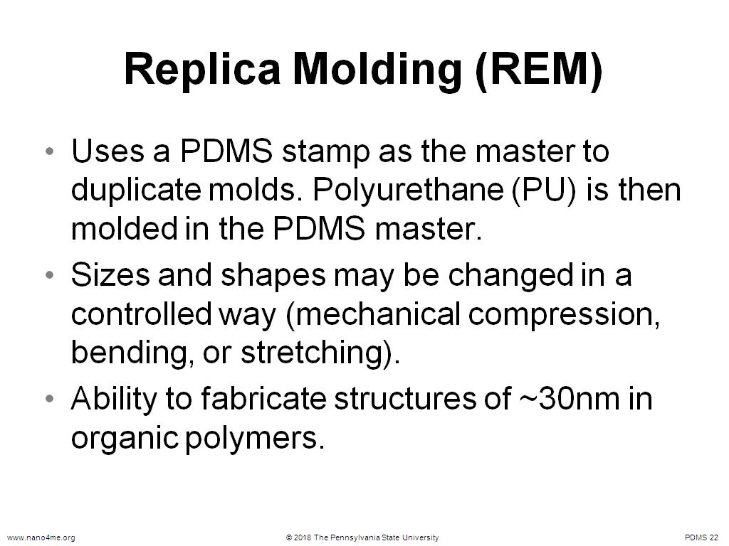 Replica Molding (REM)