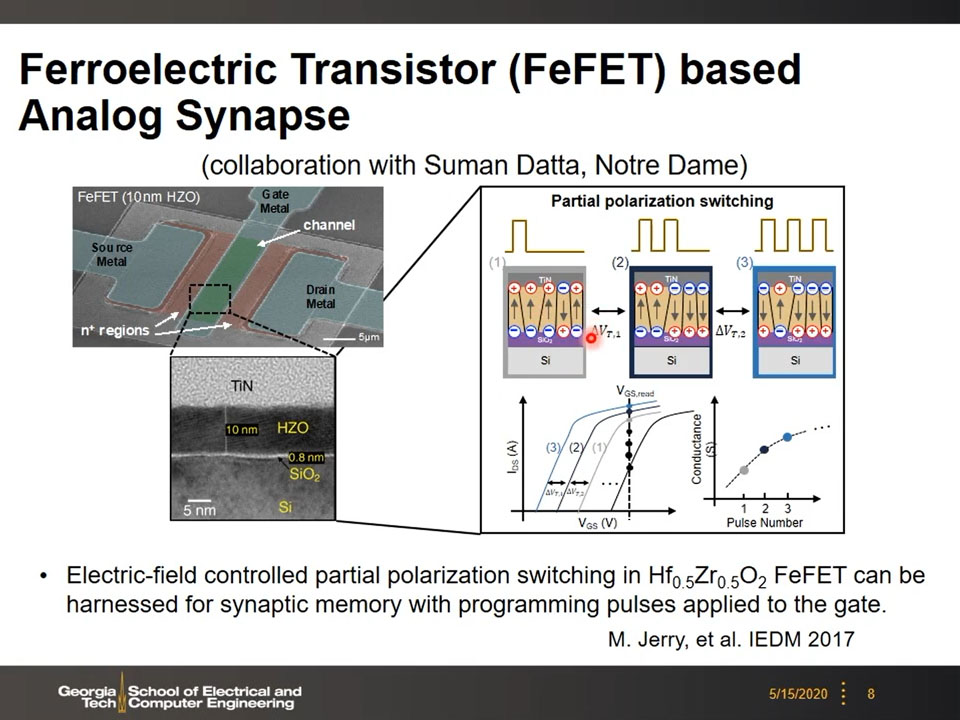 Ferroelectric Transistor (FeFET) based Analog Synapse