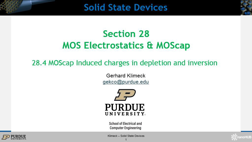 S28.4 MOScap Induced charges in depletion and inversion