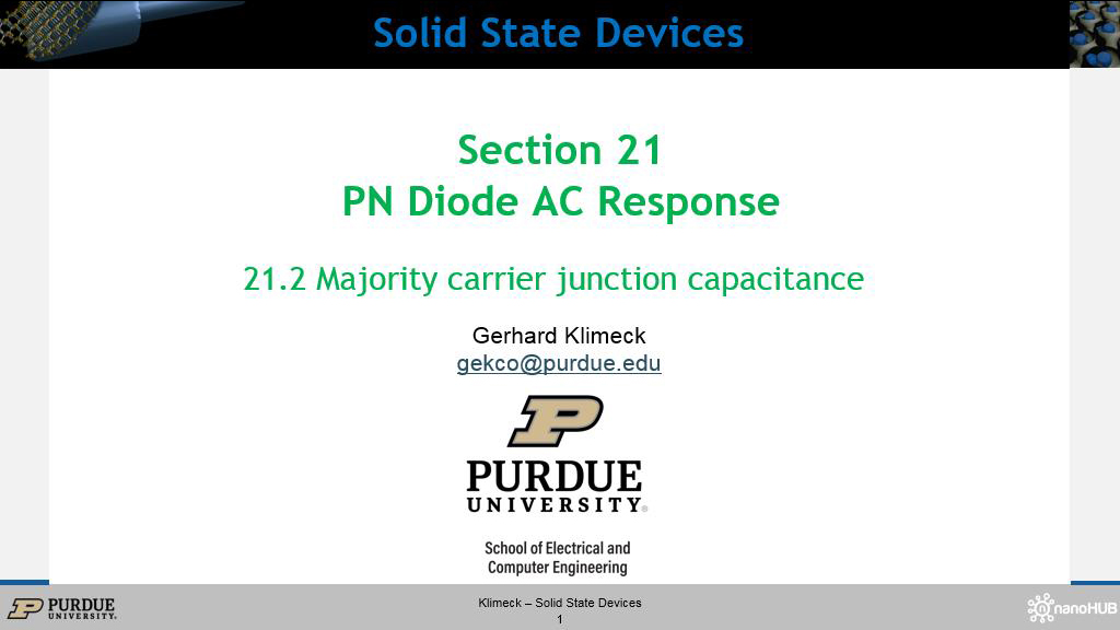 S21.2 Majority carrier junction capacitance