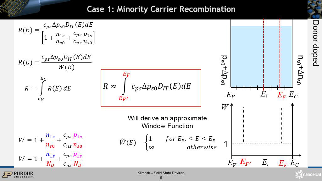 Case 1: Minority Carrier Recombination