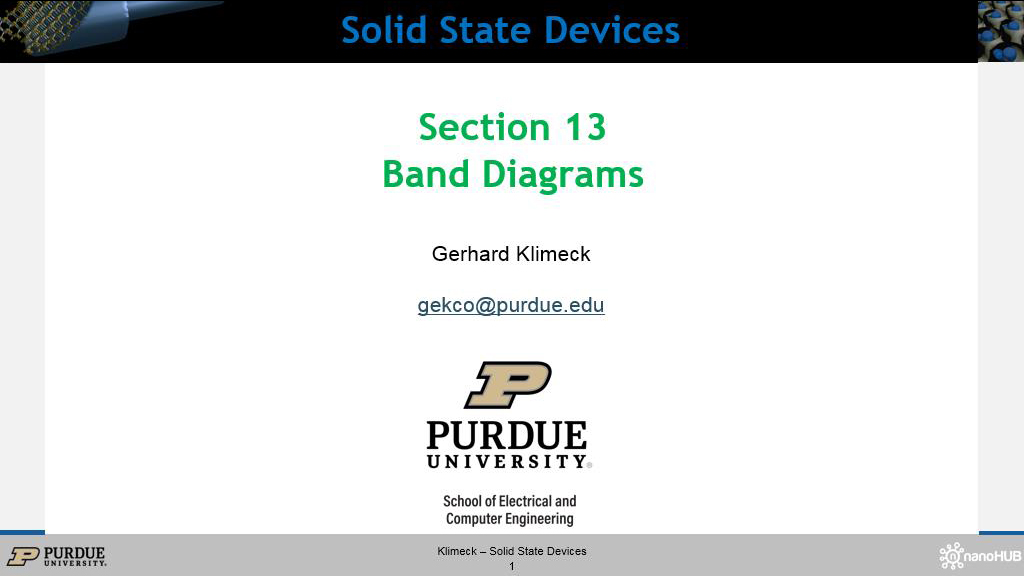 Section 13 Band Diagrams