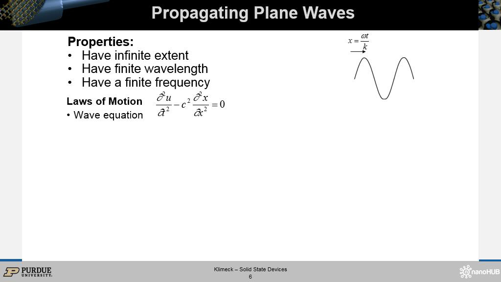 Propagating Plane Waves