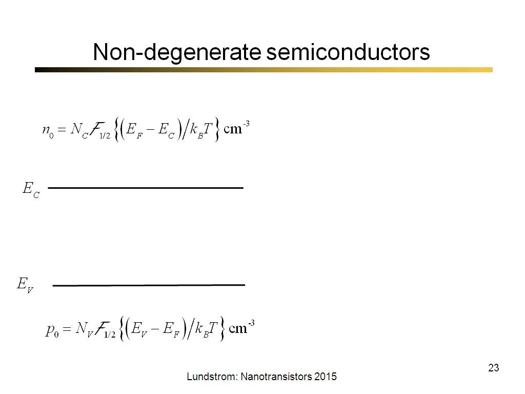 Non-degenerate semiconductors