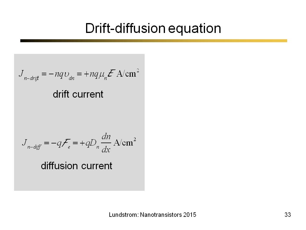 Drift-diffusion equation