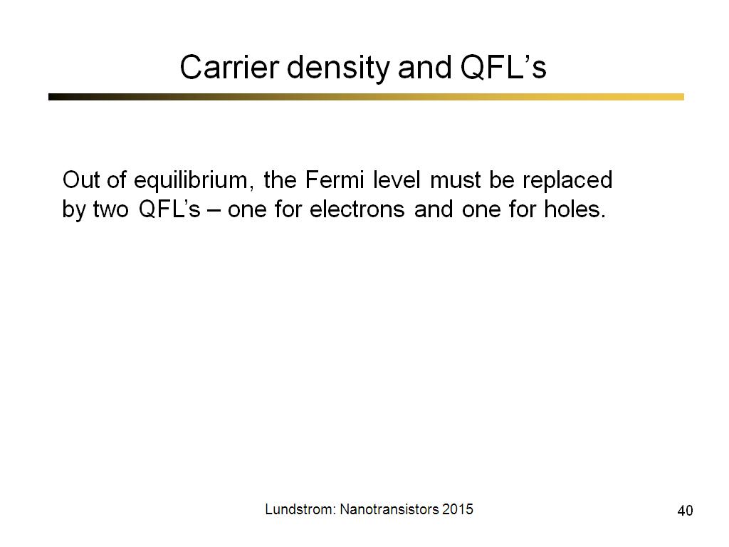 Carrier density and QFL's