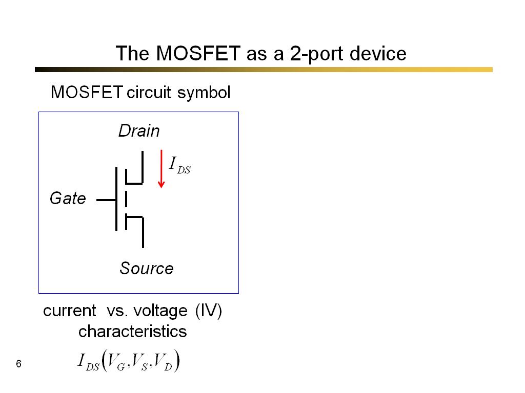 The MOSFET as a 2-port device