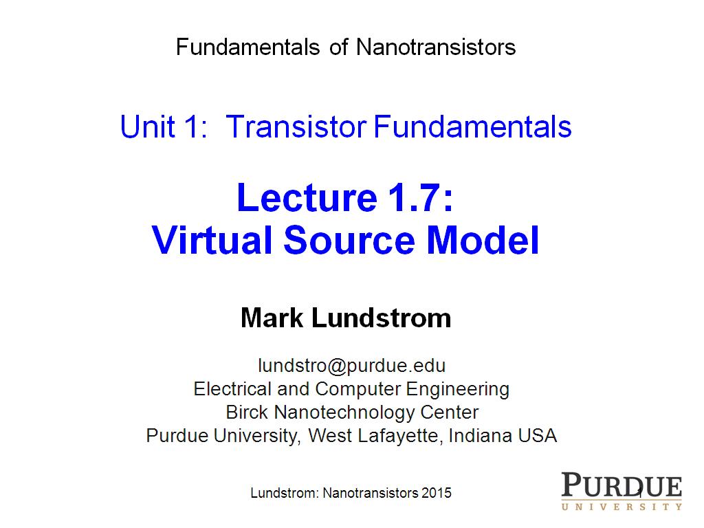 Lecture 1.7: Virtual Source Model