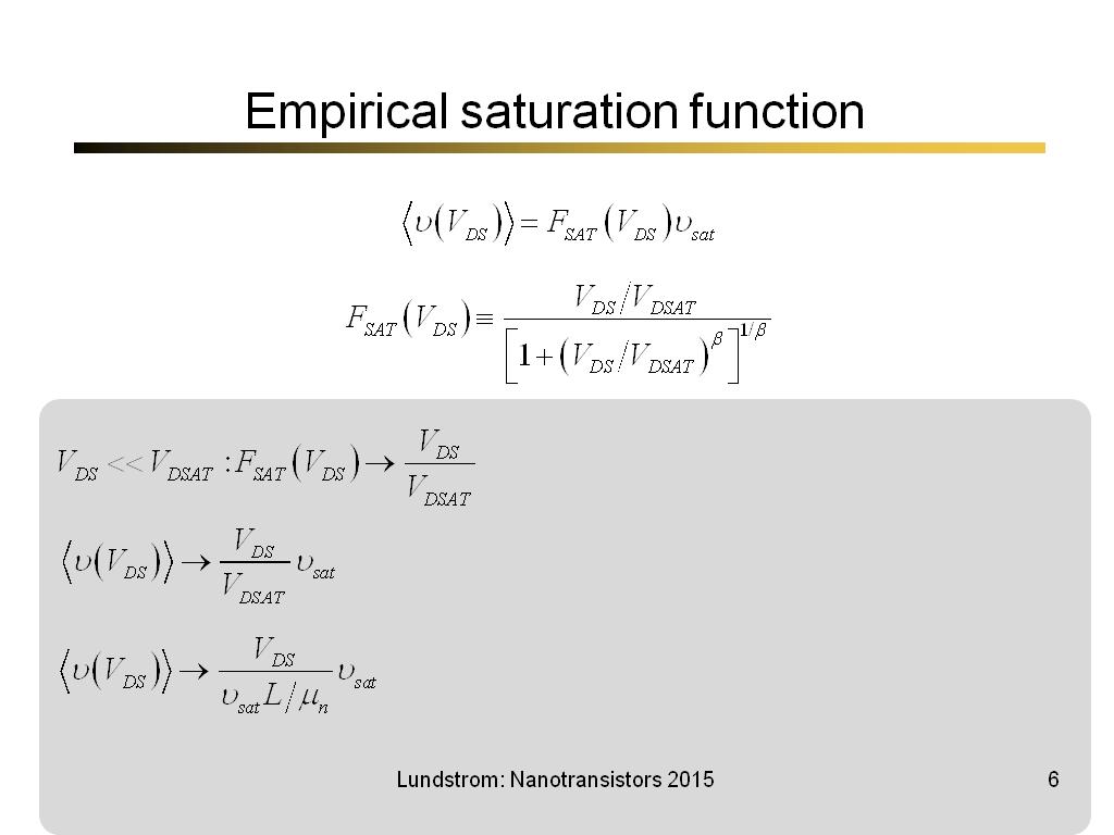 Empirical saturation function