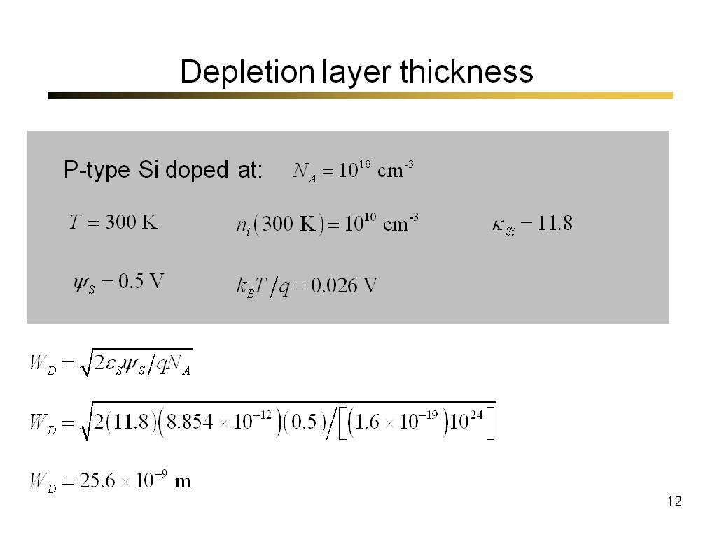 Depletion layer thickness
