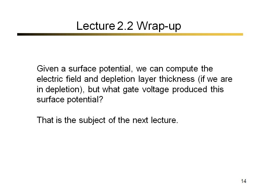 Lecture 2.2 Wrap-up