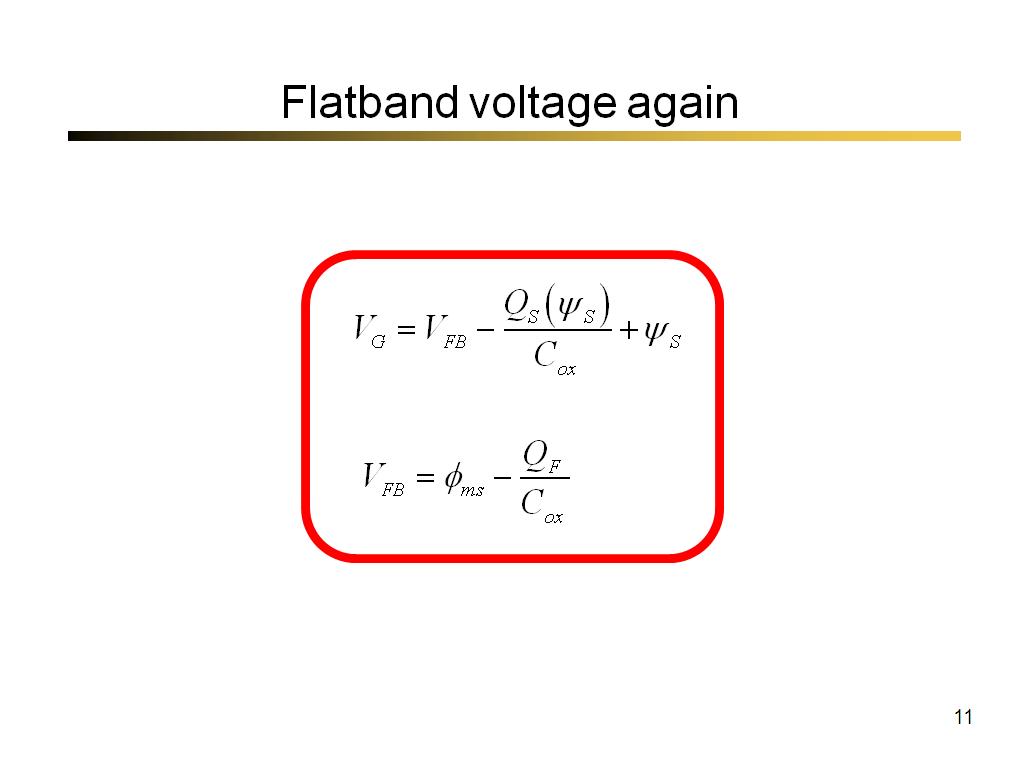 Flatband voltage again