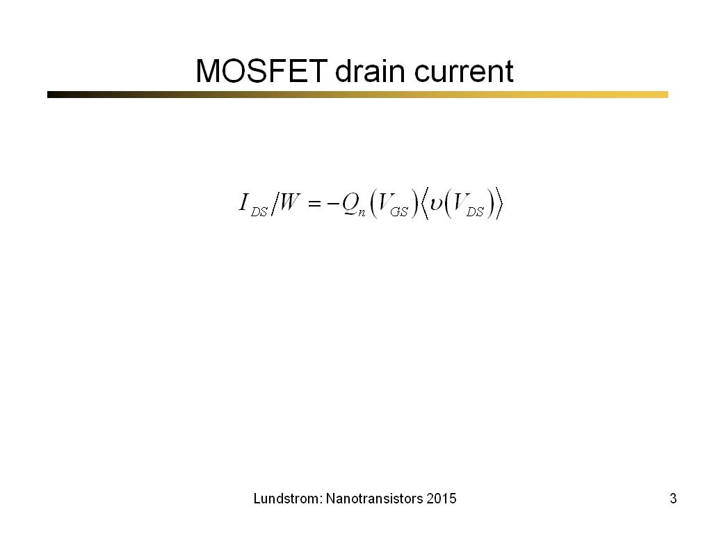 MOSFET drain current