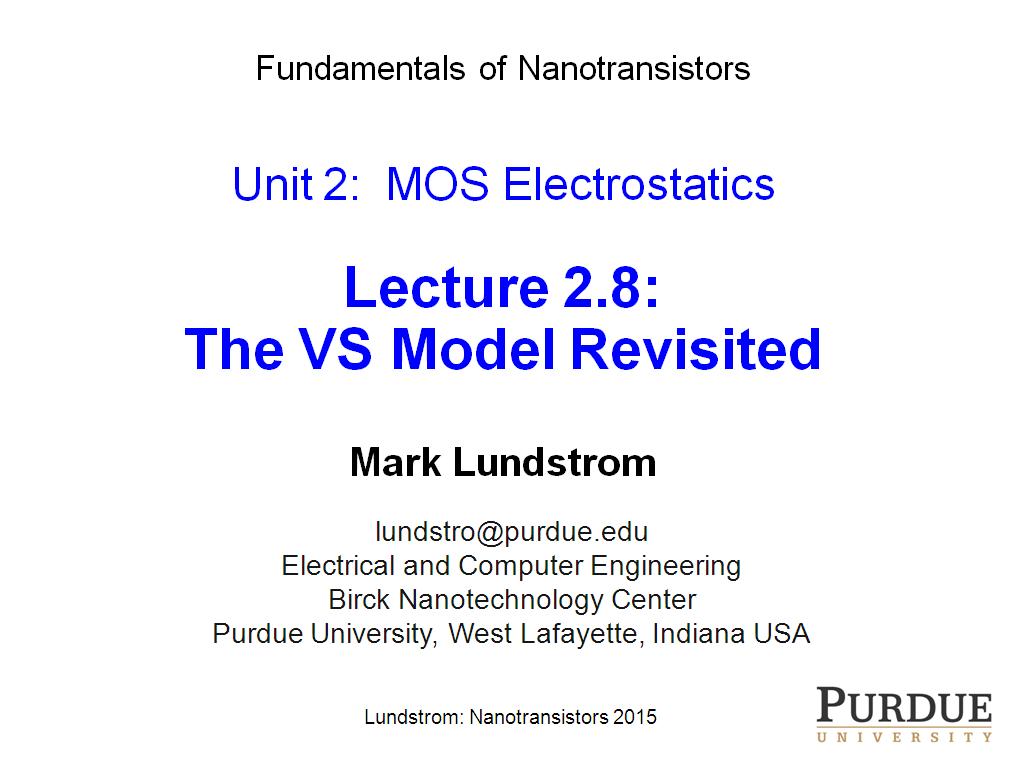 Lecture 2.8: The VS Model Revisited