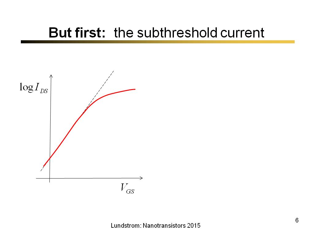 But first: the subthreshold current