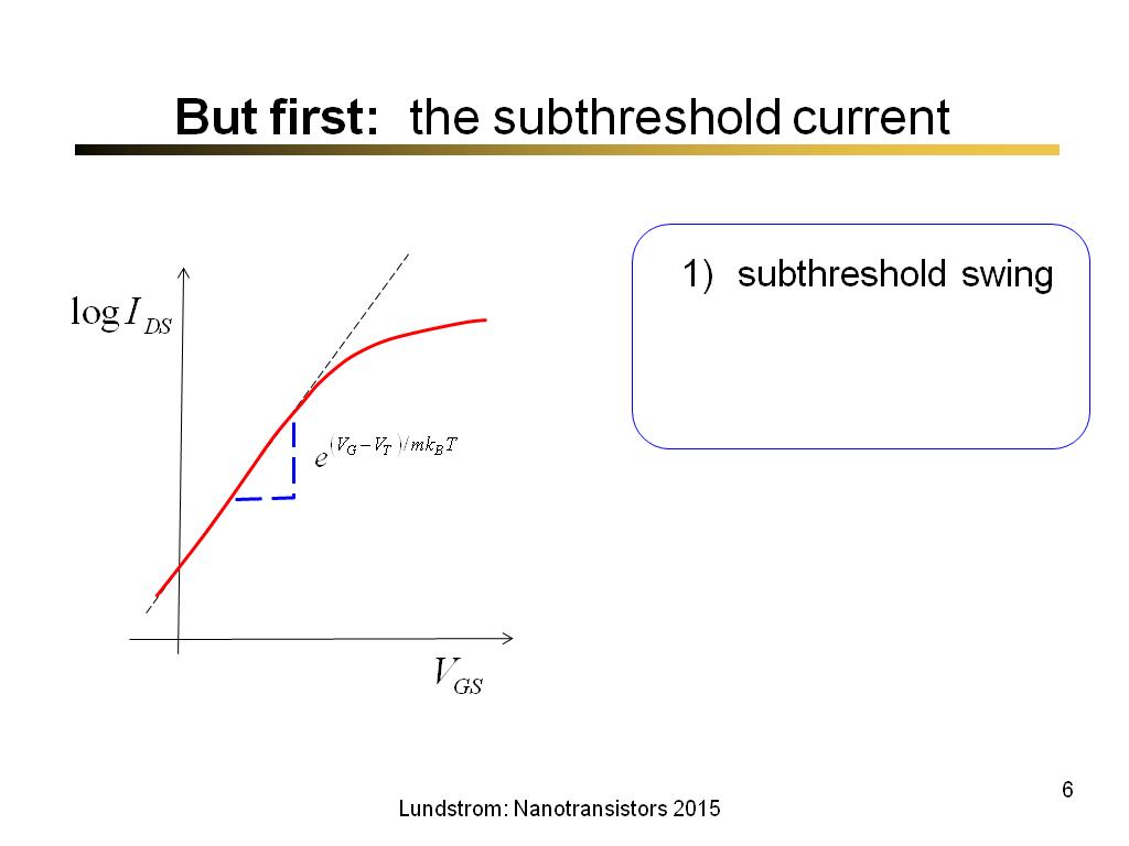 But first: the subthreshold current