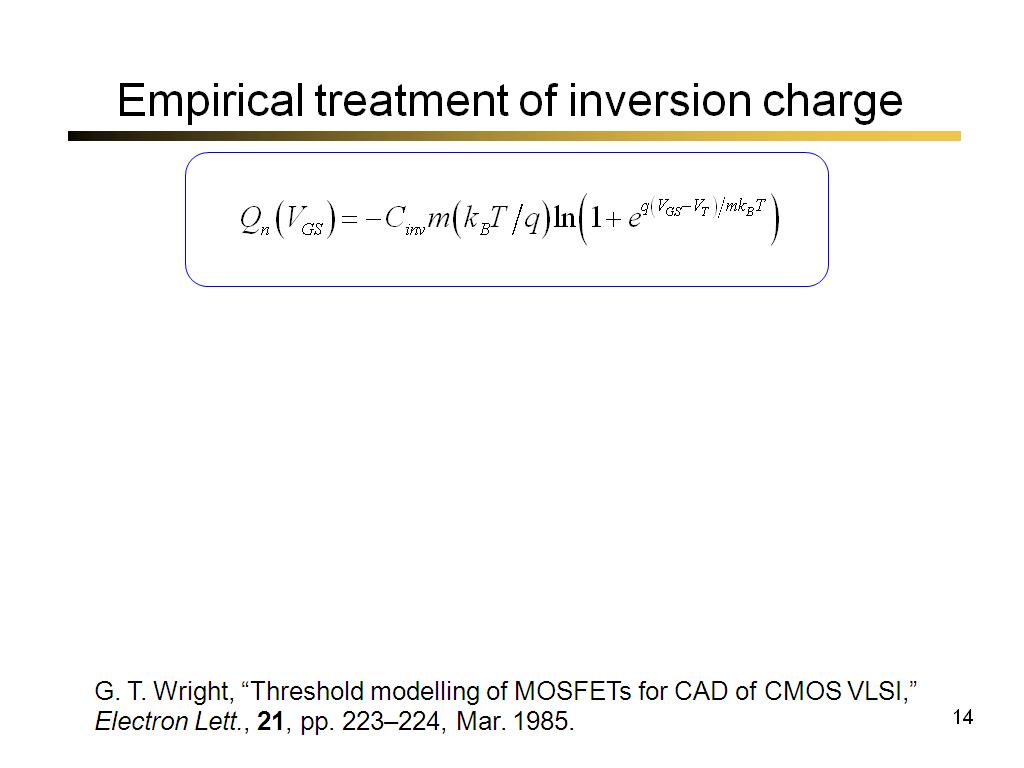 Empirical treatment of inversion charge