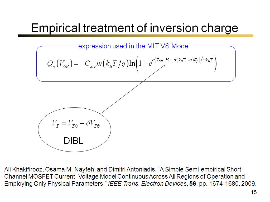 Empirical treatment of inversion charge