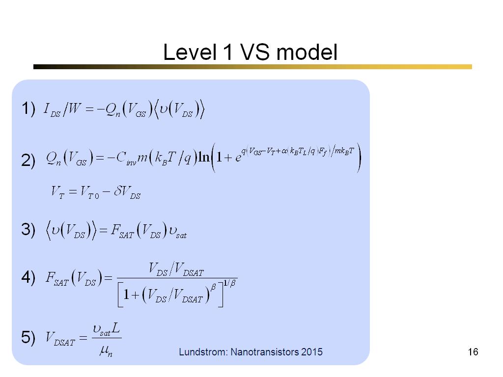 Level 1 VS model