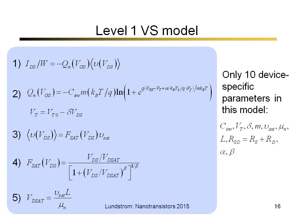 Level 1 VS model