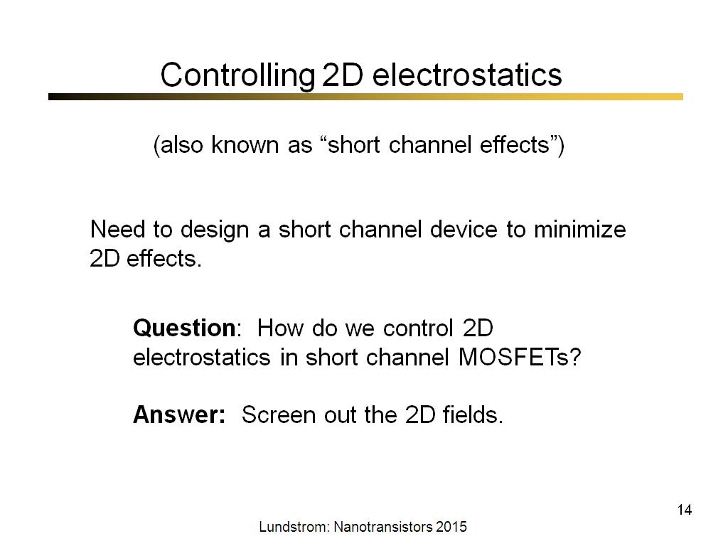 Controlling 2D electrostatics
