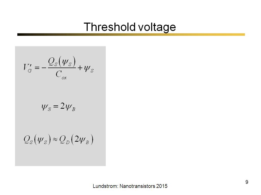 Threshold voltage