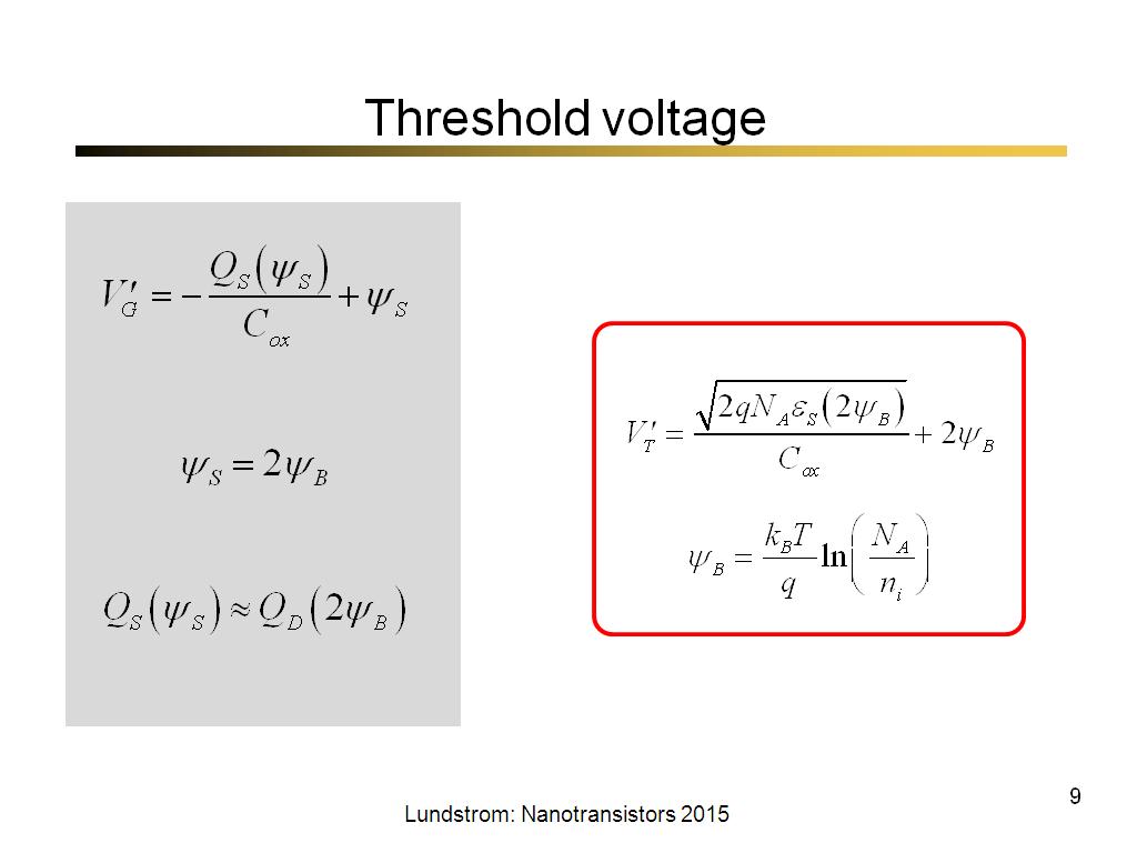 Threshold voltage