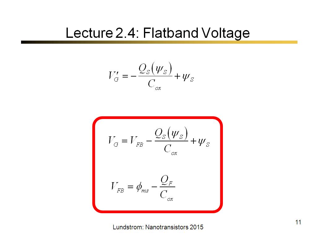 Lecture 2.4: Flatband Voltage