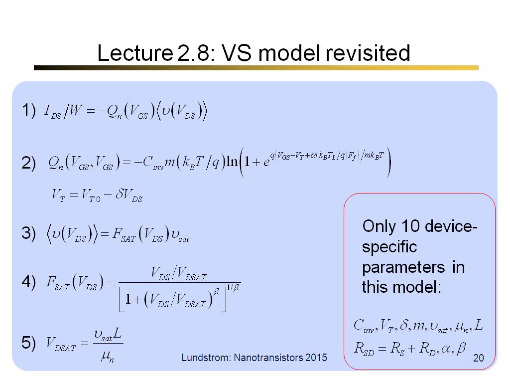Lecture 2.8: VS model revisited