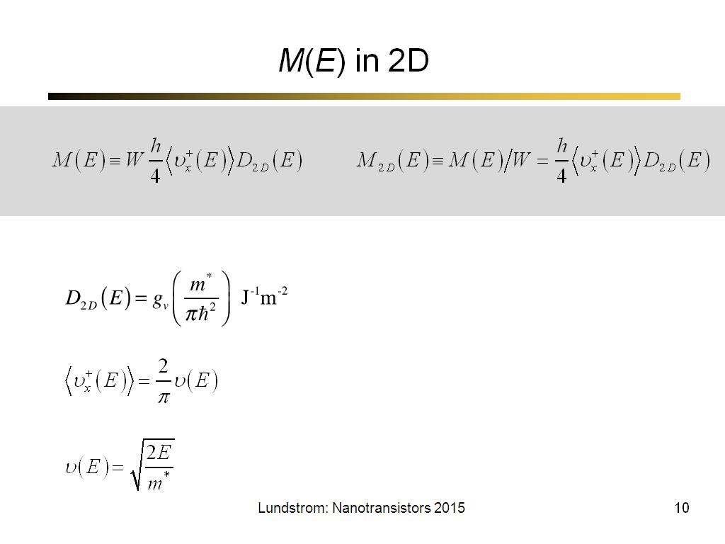 M(E) in 2D