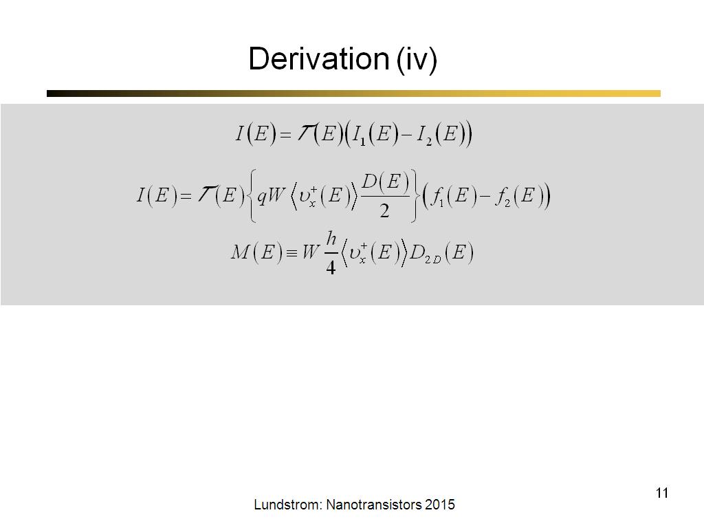 Derivation (iv)