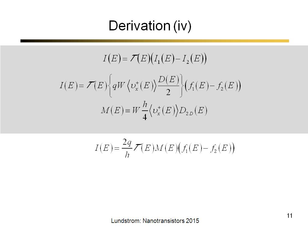 Derivation (iv)