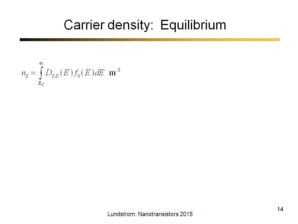 Carrier density: Equilibrium