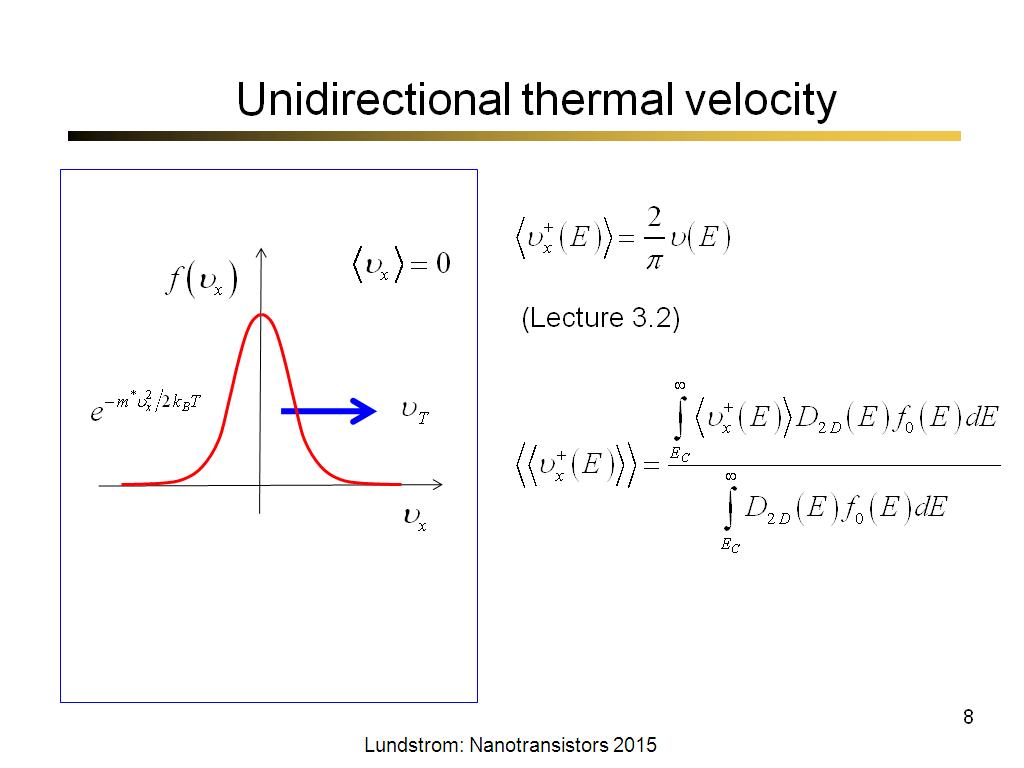 Unidirectional thermal velocity