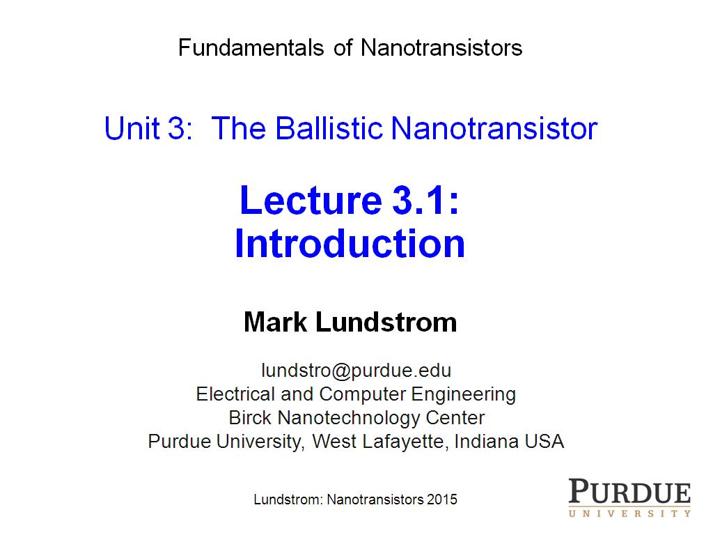 Lecture 3.1: Introduction