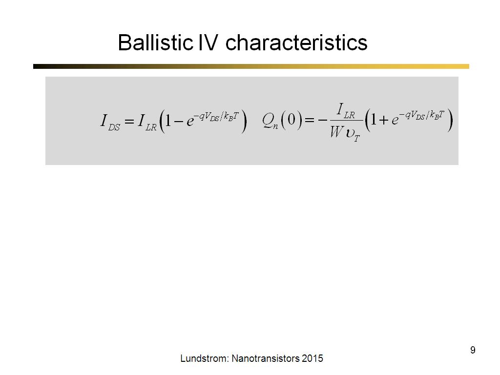 Ballistic IV characteristics