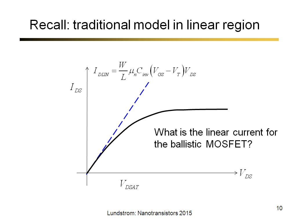 Recall: traditional model in linear region